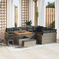 vidaXL Zestaw Sof na Ogród z poduszką 12 pcs Szary Rattan poli