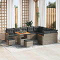 vidaXL Zestaw Sof na Ogród z poduszką 12 pcs Szary Rattan poli