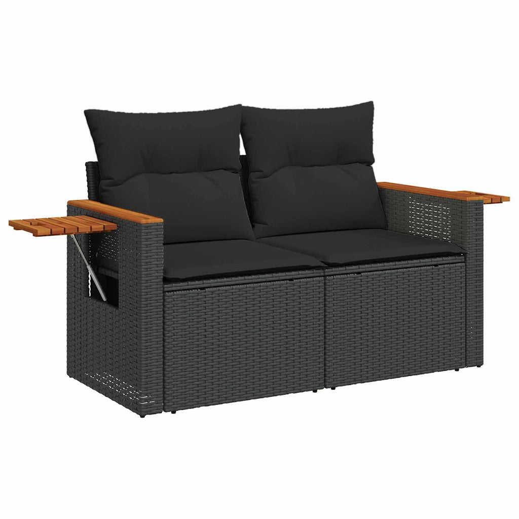 vidaXL Zestaw Sof na Ogród z poduszką 10 pcs Czarny polirattan