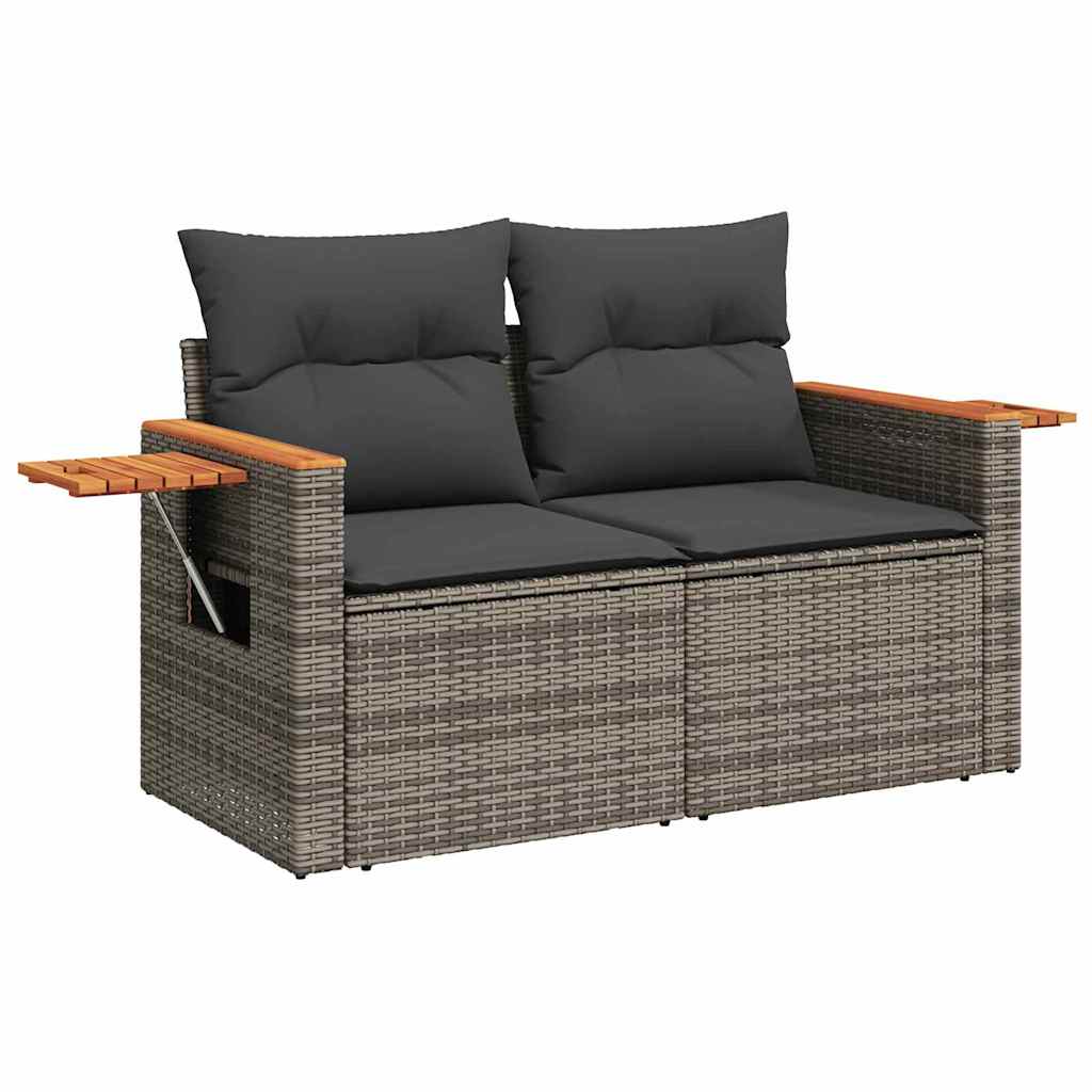 vidaXL Zestaw Sof na Ogród z poduszką 11 pcs Szary polirattan