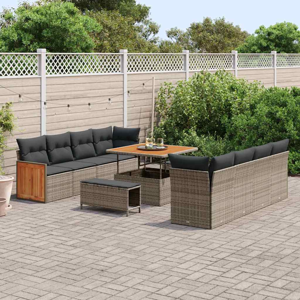vidaXL Zestaw Sof na Ogród Szary 231 x 224 x 85 cm polirattan