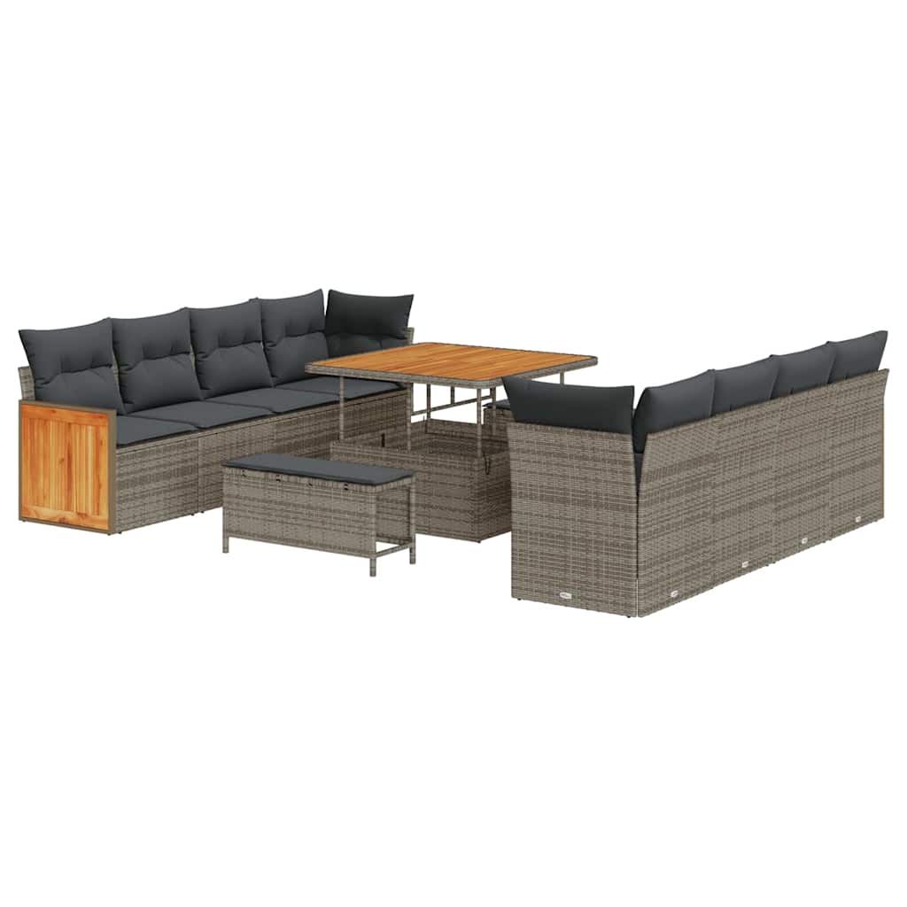 vidaXL Zestaw Sof na Ogród Szary 231 x 224 x 85 cm polirattan