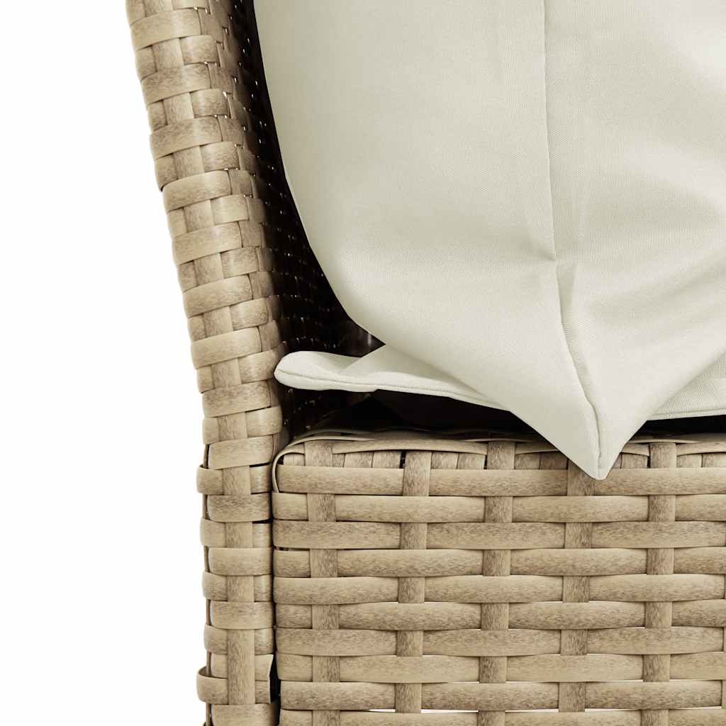 vidaXL Sofa ogrodowa z poduszkami beżowy polirattan