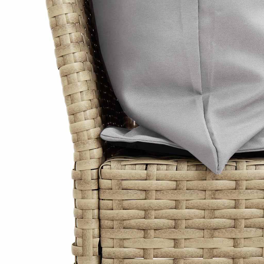 vidaXL Sofa ogrodowa z poduszkami beżowy polirattan