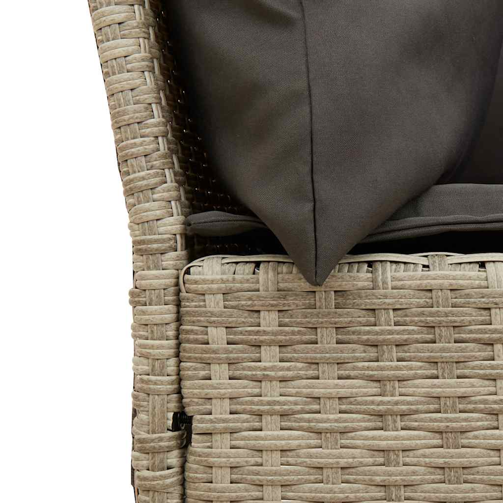 vidaXL Sofa ogrodowa z poduszkami Jasnoszary polirattan