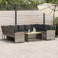 vidaXL Sofa ogrodowa z poduszkami Jasnoszary polirattan