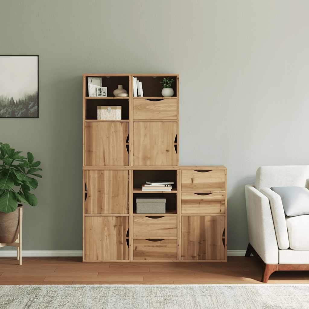 vidaXL Szafki boczne 5 szt. "ODDA" 40x24x79 cm Drewno lite Sosna