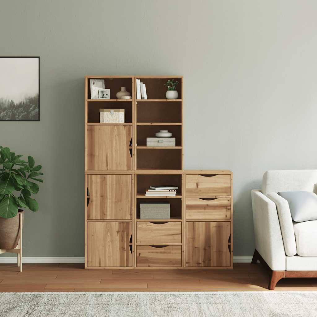 vidaXL Szafki boczne 5 szt. "ODDA" 40x24x79 cm Drewno lite Sosna