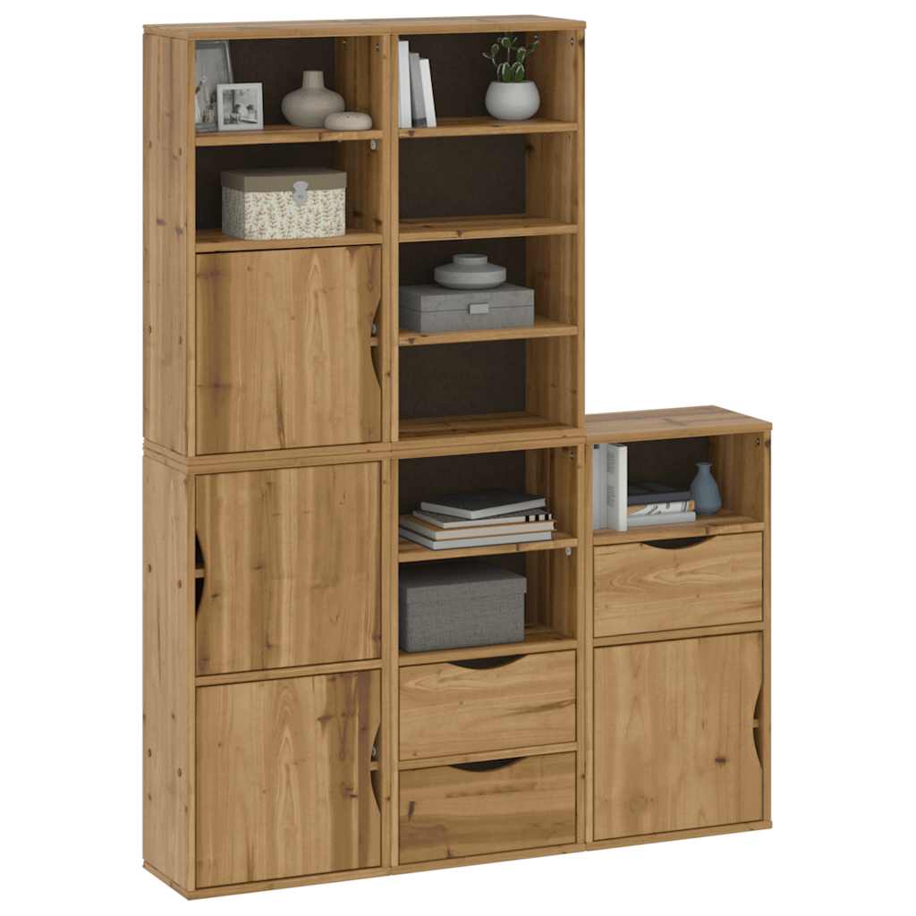 vidaXL Szafki boczne 5 szt. "ODDA" 40x24x79 cm Drewno lite Sosna