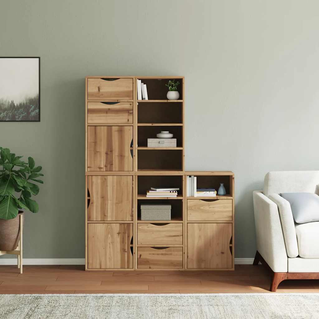 vidaXL Szafki boczne 5 szt. "ODDA" 40x24x79 cm Drewno lite Sosna