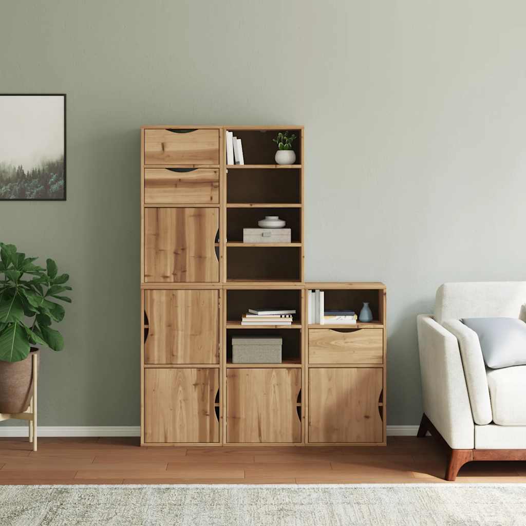 vidaXL Szafki boczne 5 szt. "ODDA" 40x24x79 cm Drewno lite Sosna