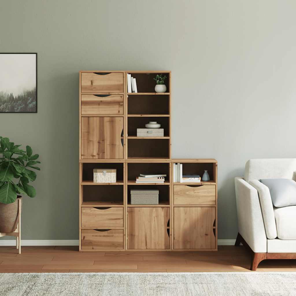 vidaXL Szafki boczne 5 szt. "ODDA" 40x24x79 cm Drewno lite Sosna
