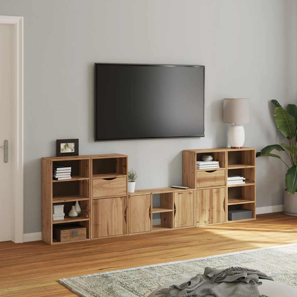 vidaXL 5-częściowy zestaw pod TV z miejscem do przechowywania „ODDA”