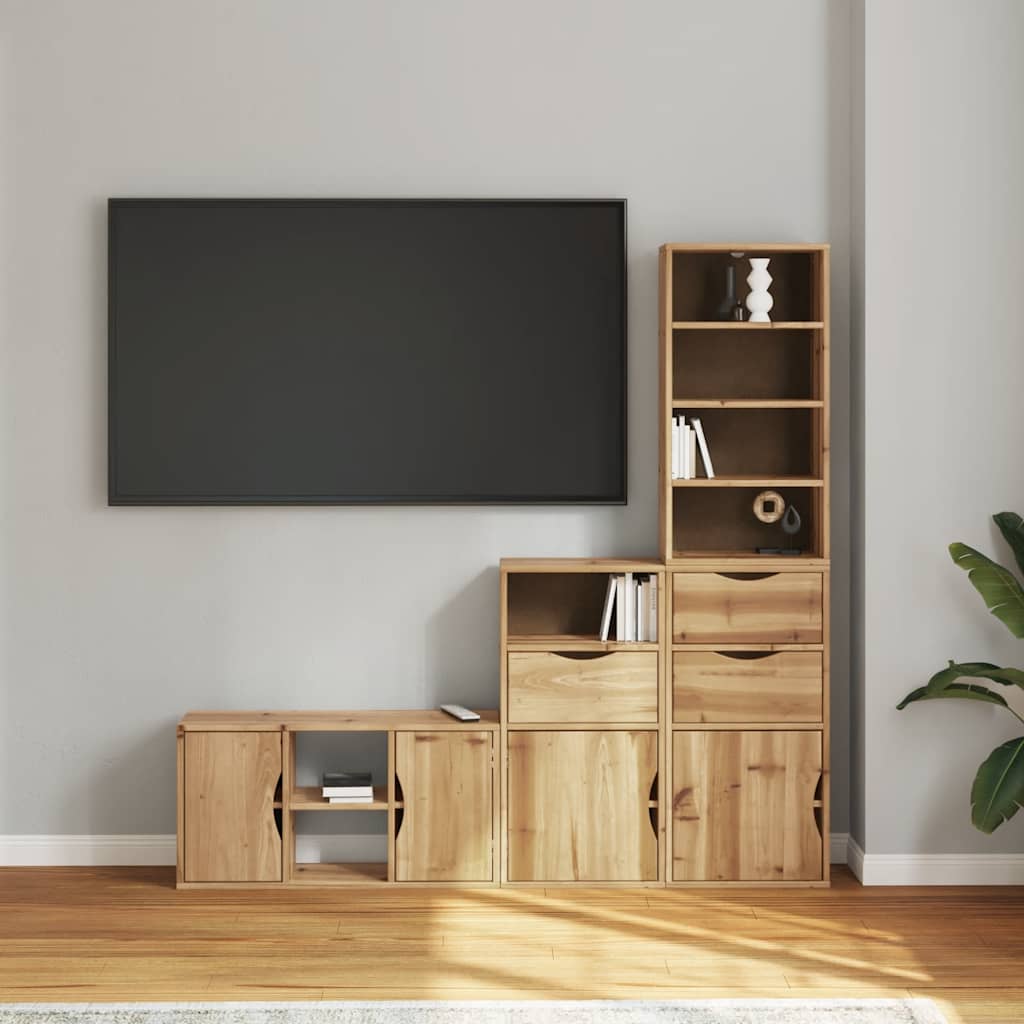 vidaXL 4-częściowy zestaw pod TV z miejscem do przechowywania ODDA