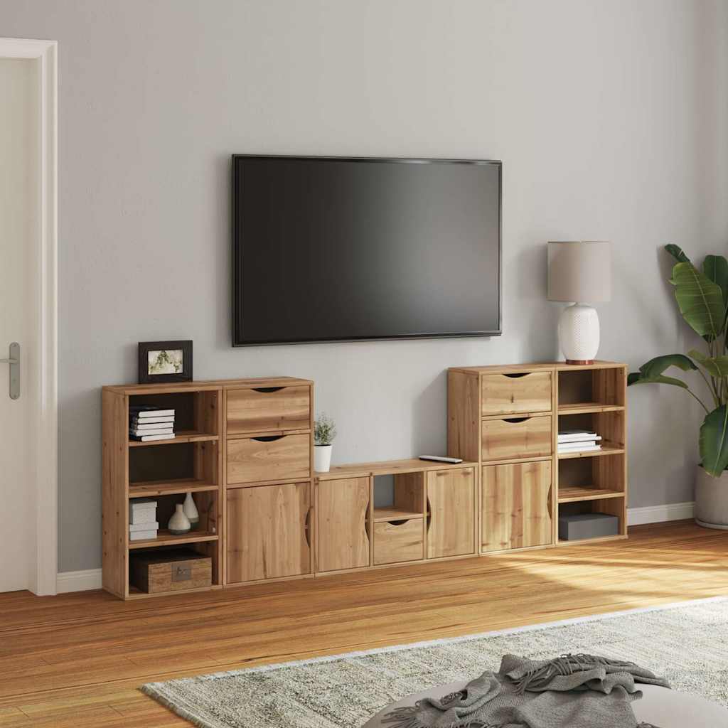 vidaXL 5-częściowy zestaw pod TV z miejscem do przechowywania „ODDA”