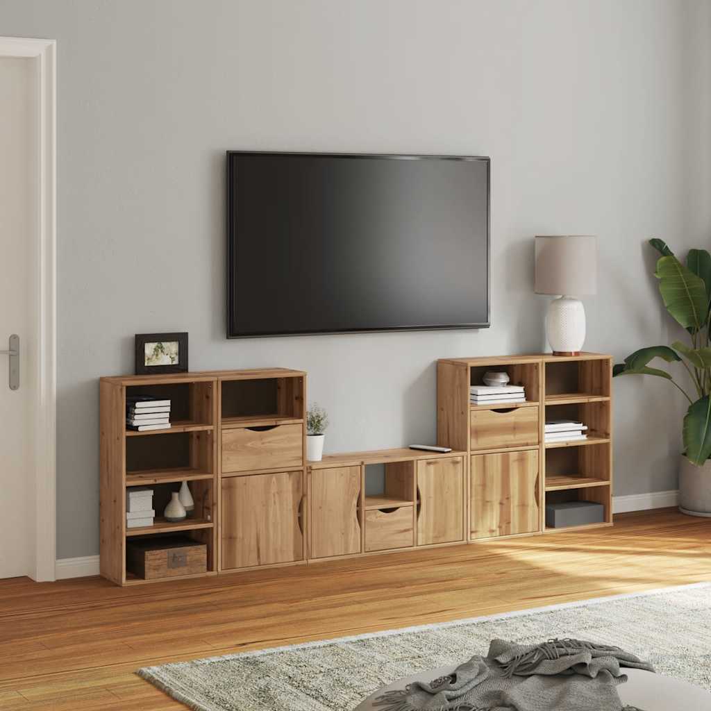 vidaXL 5-częściowy zestaw pod TV z miejscem do przechowywania „ODDA”