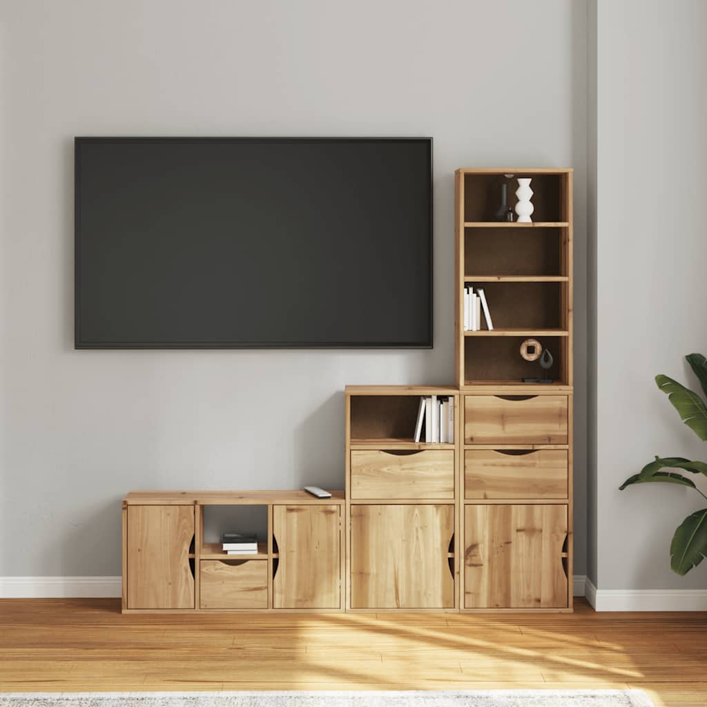 vidaXL 4-częściowy zestaw pod TV z miejscem do przechowywania ODDA