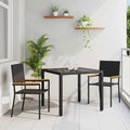 vidaXL Zestaw do jadalni w ogrodzie 3 pcs Czarny polirattan