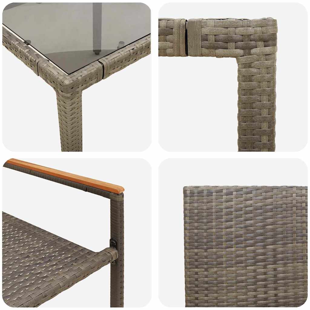 vidaXL Zestaw do jadalni w ogrodzie 5 pcs Szary polirattan