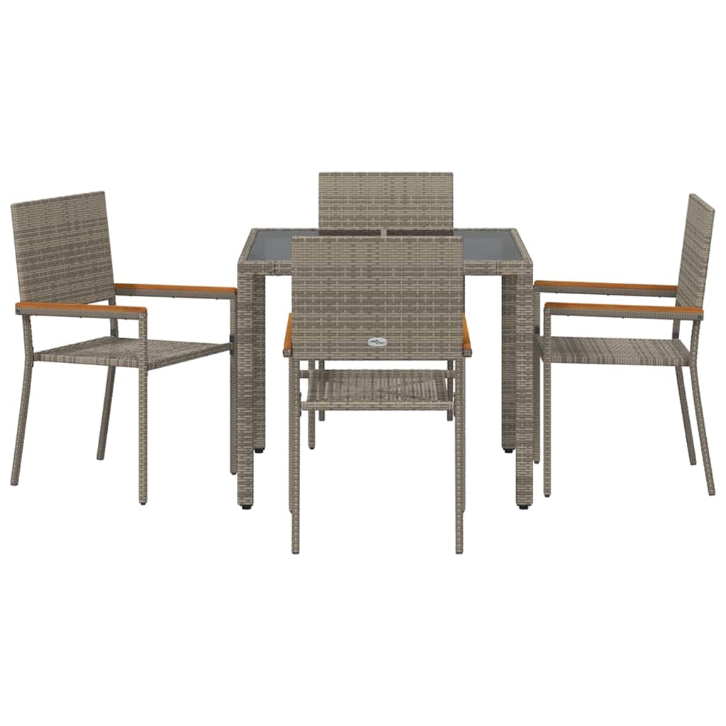 vidaXL Zestaw do jadalni w ogrodzie 5 pcs Szary polirattan