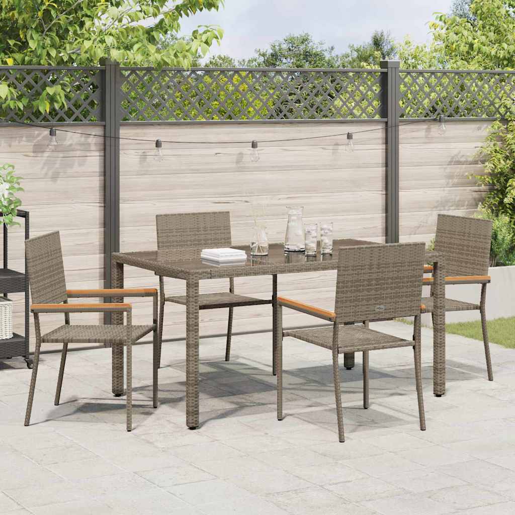 vidaXL Zestaw do jadalni w ogrodzie 5 pcs Szary polirattan