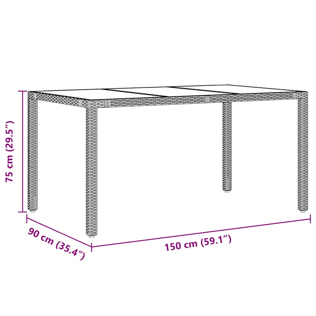 vidaXL Zestaw do jadalni w ogrodzie 7 pcs Szary polirattan