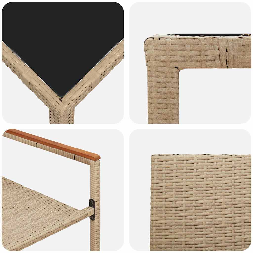 vidaXL Zestaw do jadalni w ogrodzie 7 pcs Beżowy polirattan
