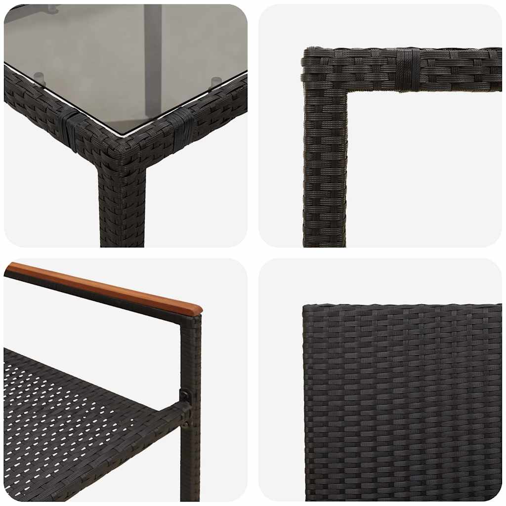 vidaXL Zestaw do jadalni w ogrodzie 9 pcs Czarny polirattan