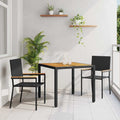 vidaXL Zestaw do jadalni w ogrodzie 3 pcs Czarny polirattan