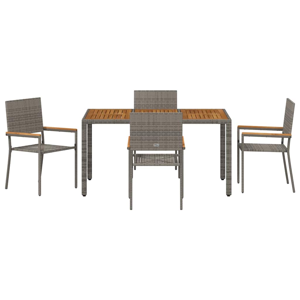 vidaXL Zestaw do jadalni w ogrodzie 5 pcs Szary polirattan