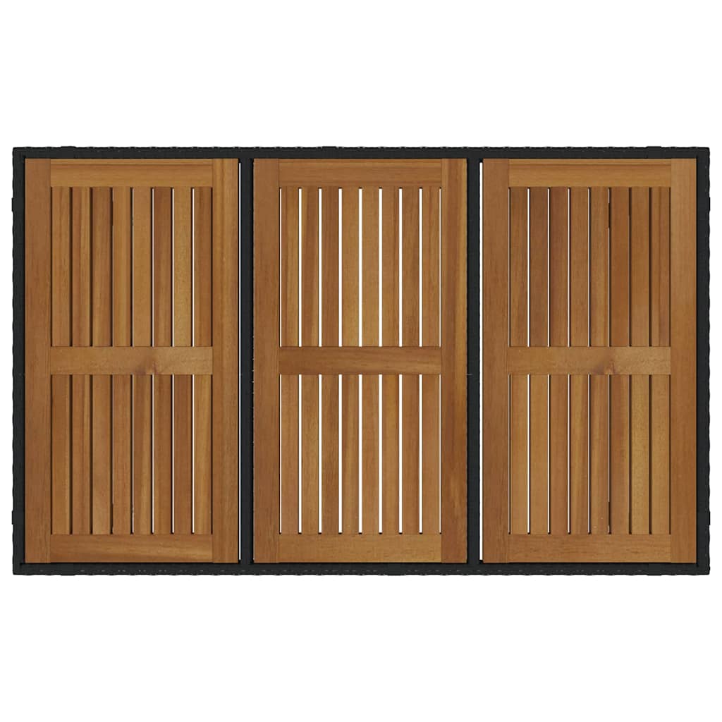 vidaXL Zestaw do jadalni w ogrodzie 7 pcs Czarny polirattan