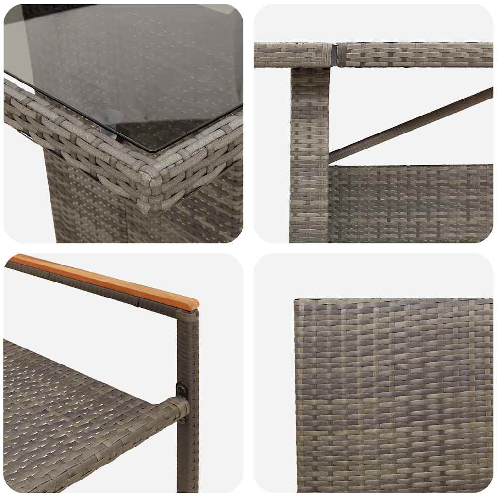 vidaXL Zestaw do jadalni w ogrodzie 9 pcs Szary polirattan
