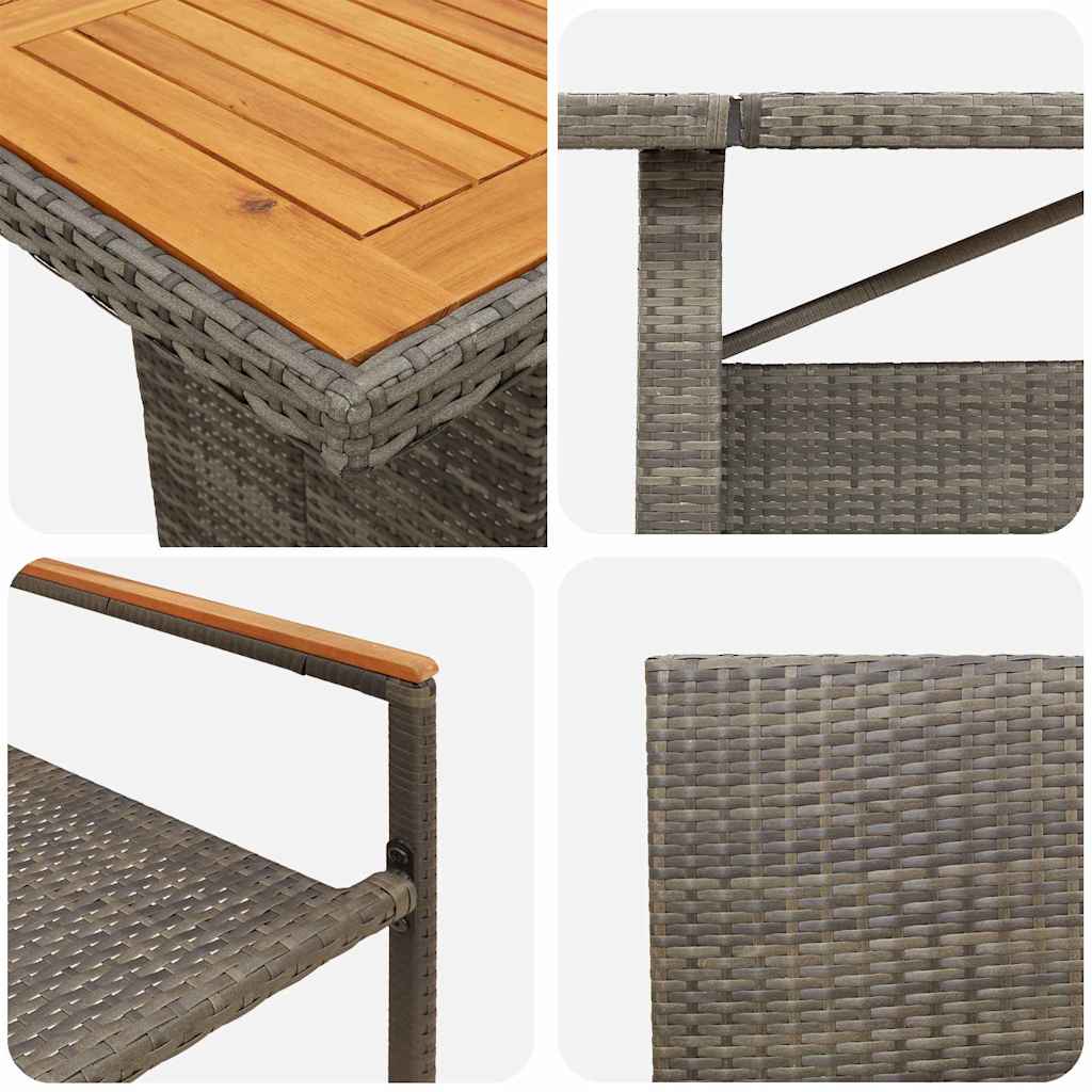 vidaXL Zestaw do jadalni w ogrodzie 9 pcs Szary polirattan