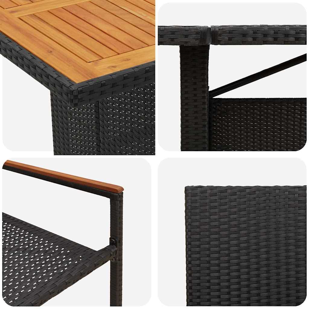 vidaXL Zestaw do jadalni w ogrodzie 11 pcs Czarny polirattan