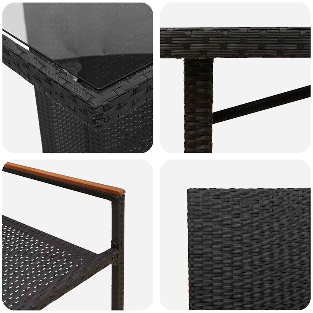 vidaXL Zestaw do jadalni w ogrodzie 7 pcs Czarny polirattan