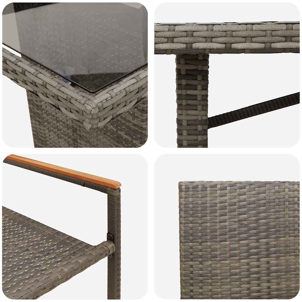 vidaXL Zestaw do jadalni w ogrodzie 7 pcs Szary polirattan