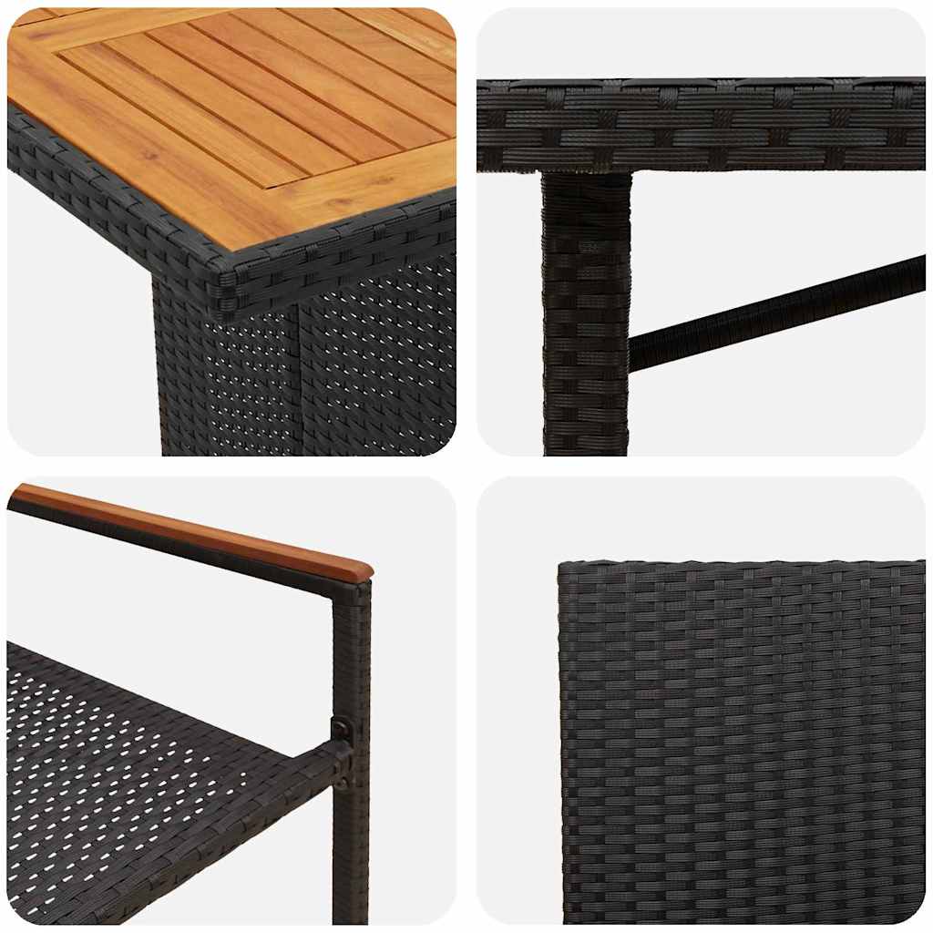 vidaXL Zestaw do jadalni w ogrodzie 7 pcs Czarny polirattan