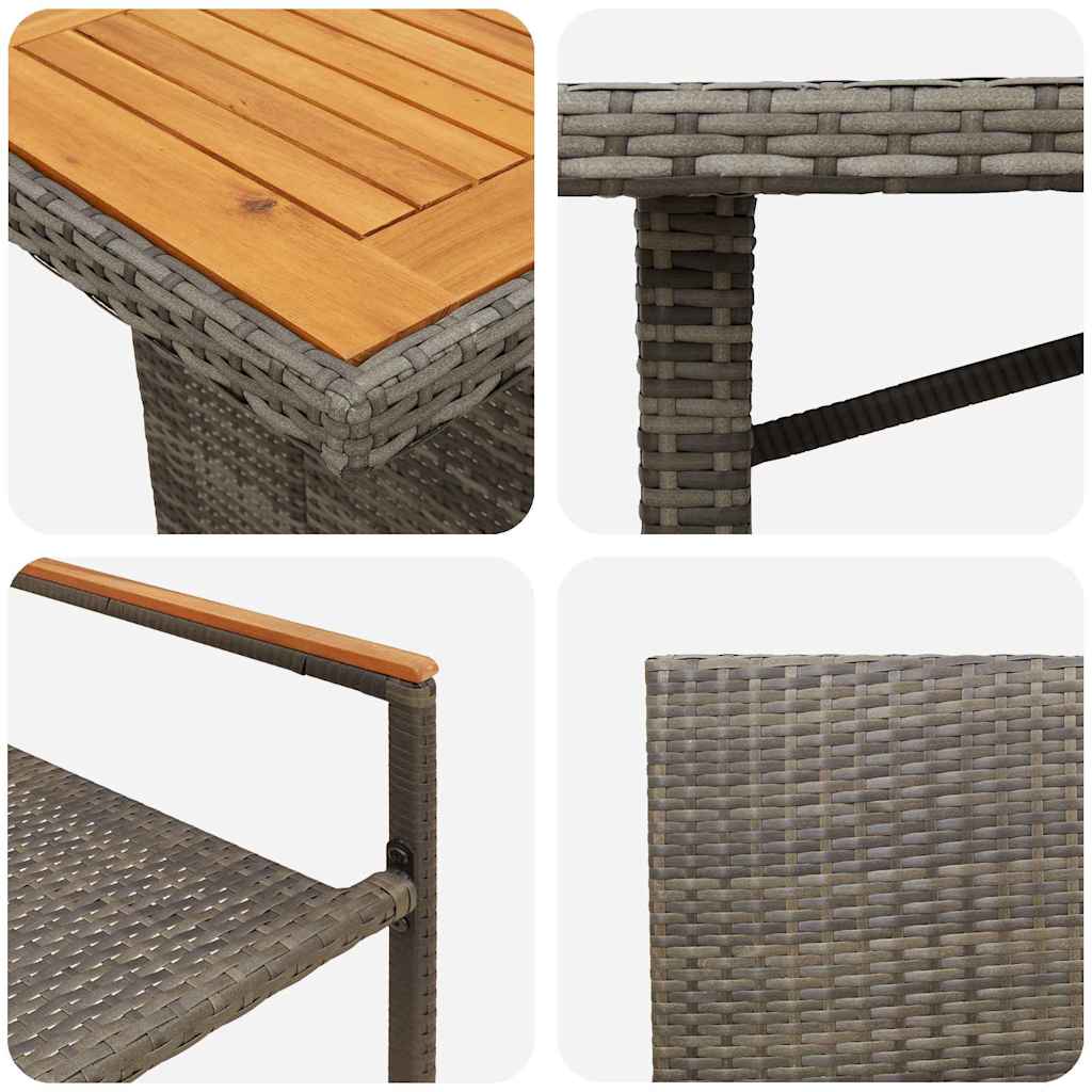 vidaXL Zestaw do jadalni w ogrodzie 9 pcs Szary polirattan