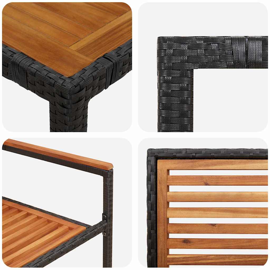 vidaXL Zestaw do jadalni w ogrodzie 7 pcs Czarny i Brązowy polirattan