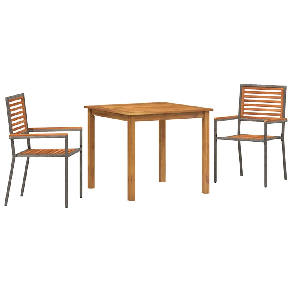 vidaXL Zestaw do jadalni w ogrodzie 3 pcs Szary Lite Drewno Akacji