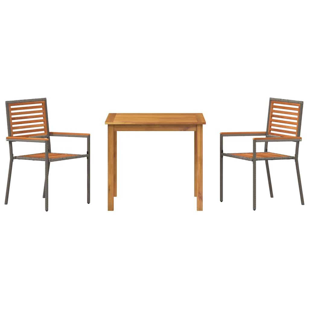 vidaXL Zestaw do jadalni w ogrodzie 3 pcs Szary Lite Drewno Akacji