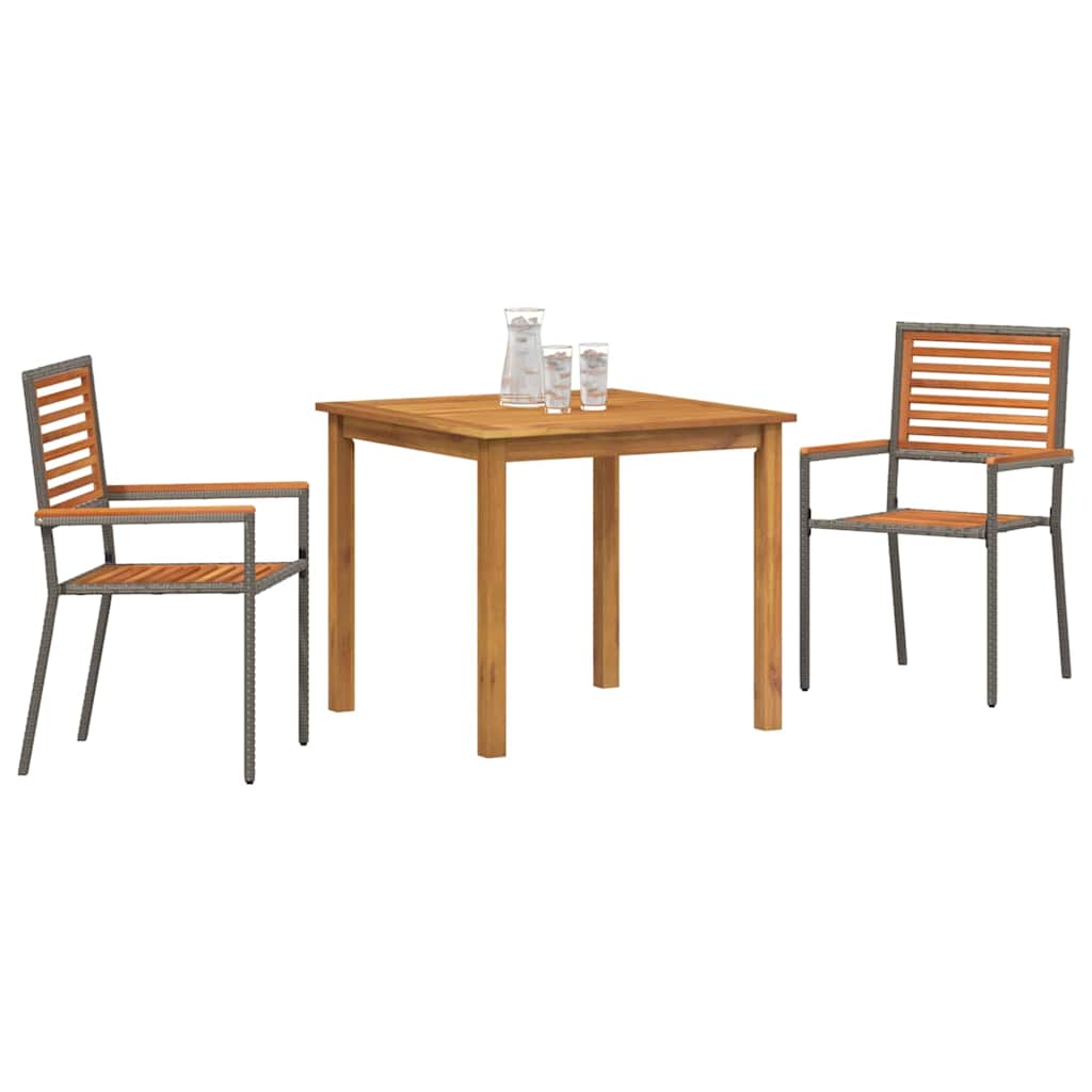 vidaXL Zestaw do jadalni w ogrodzie 3 pcs Szary Lite Drewno Akacji