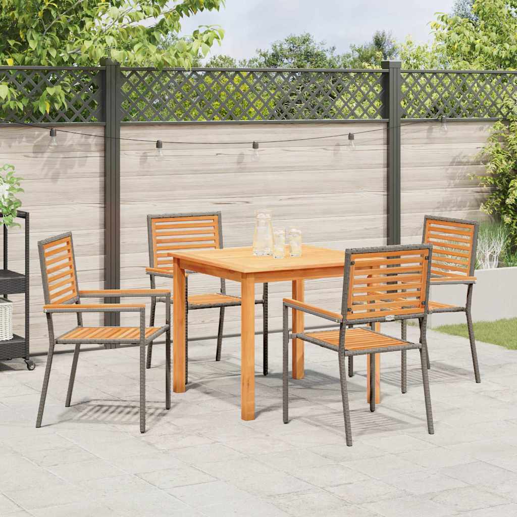 vidaXL Zestaw do jadalni w ogrodzie 5 pcs Szary Lite Drewno Akacji