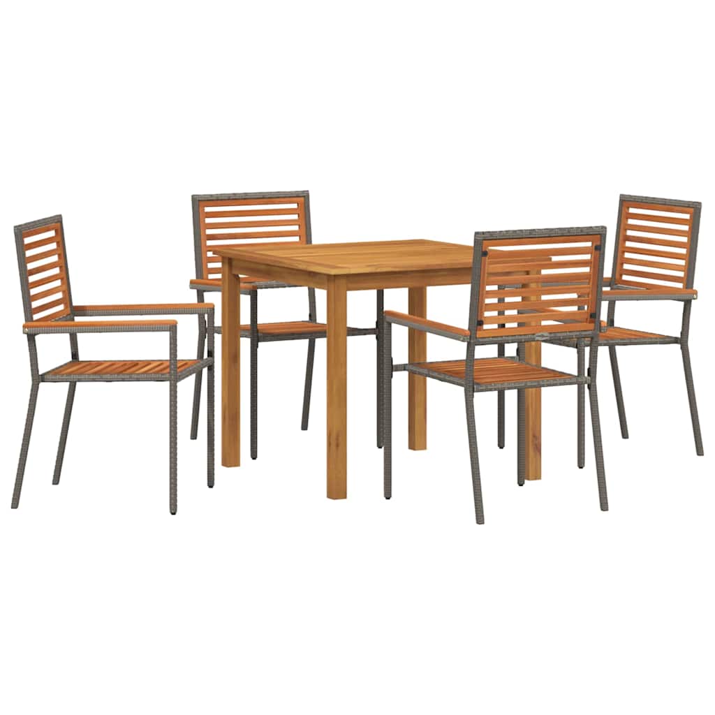 vidaXL Zestaw do jadalni w ogrodzie 5 pcs Szary Lite Drewno Akacji