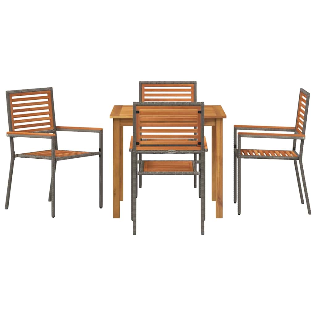 vidaXL Zestaw do jadalni w ogrodzie 5 pcs Szary Lite Drewno Akacji
