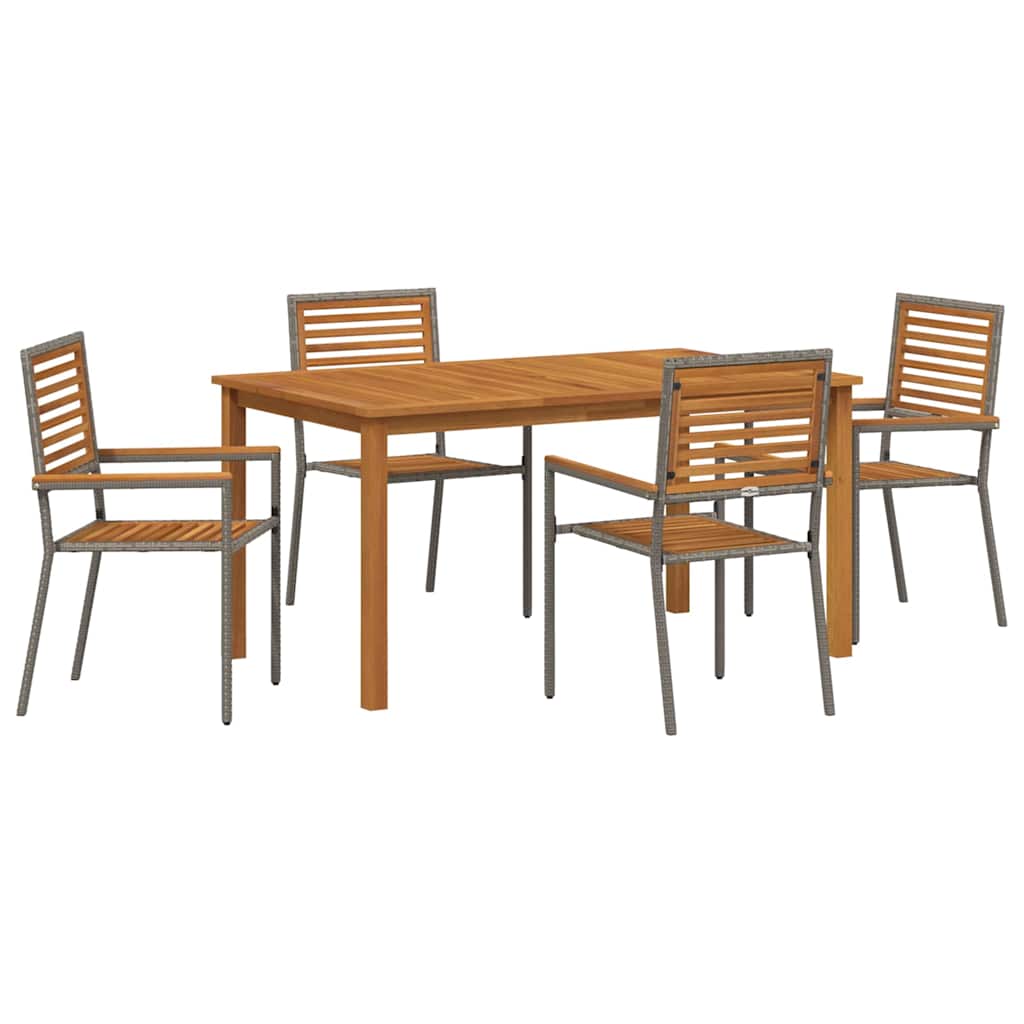 vidaXL Zestaw do jadalni w ogrodzie 5 pcs Szary Lite Drewno Akacji