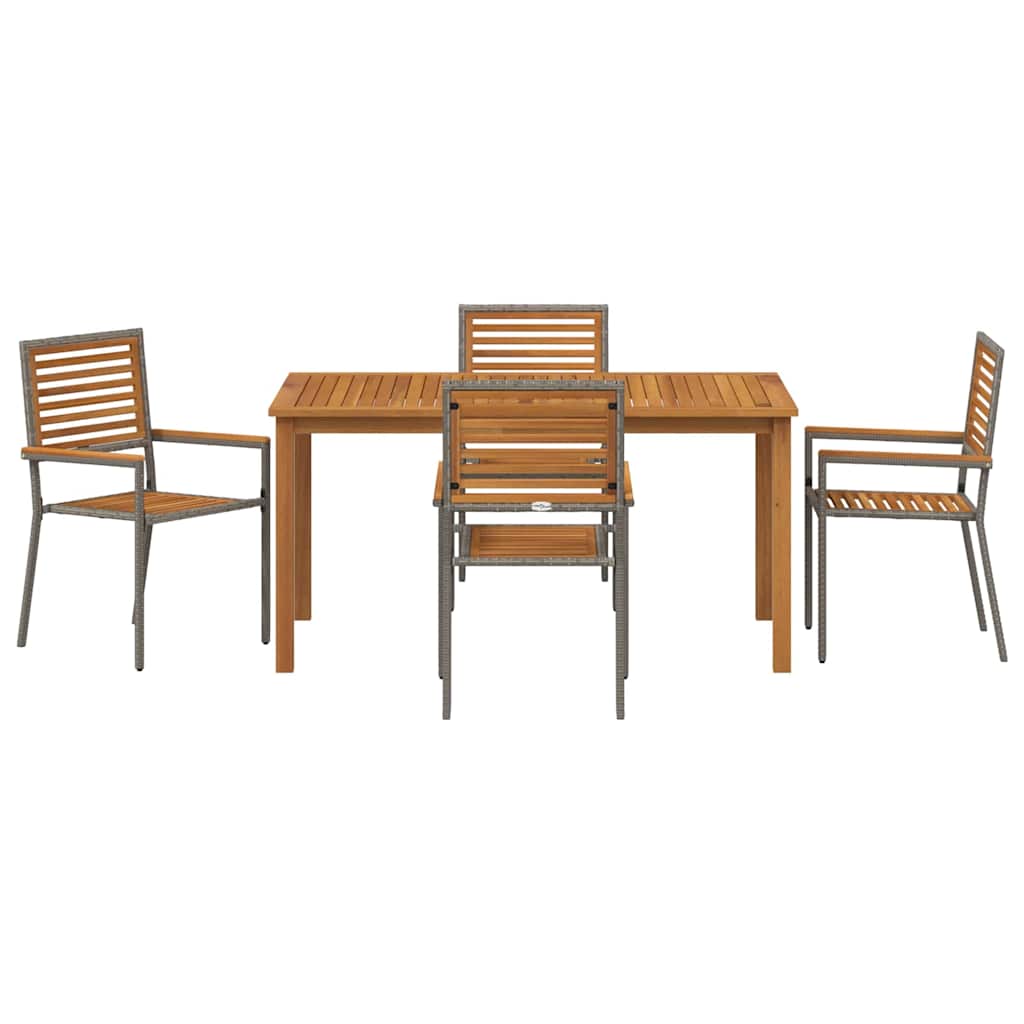 vidaXL Zestaw do jadalni w ogrodzie 5 pcs Szary Lite Drewno Akacji