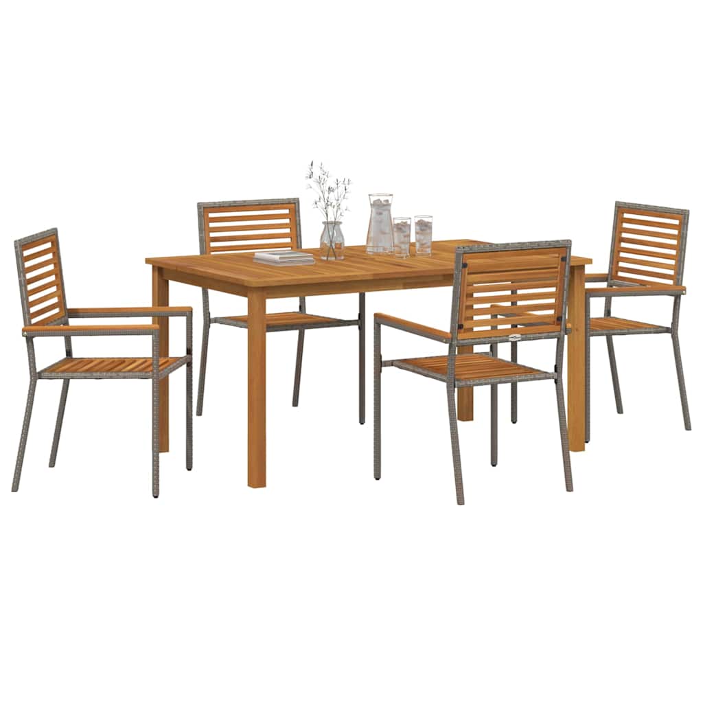 vidaXL Zestaw do jadalni w ogrodzie 5 pcs Szary Lite Drewno Akacji