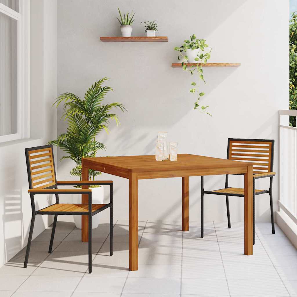 vidaXL Zestaw do jadalni w ogrodzie 3 pcs Czarny Lite Drewno Akacji
