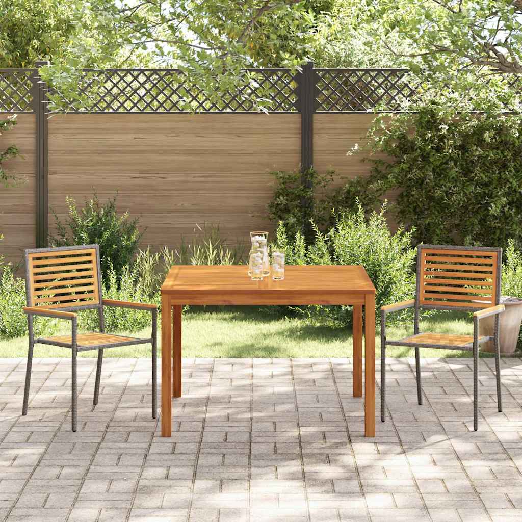 vidaXL Zestaw do jadalni w ogrodzie 3 pcs Szary Lite Drewno Akacji